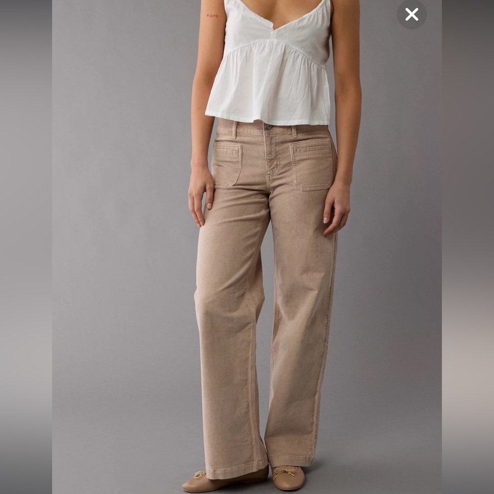 American Eagle Outfitters Tan Flare Wide Leg Jeans